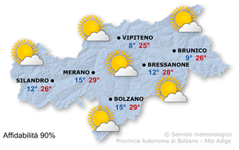 Carta meteorologica per oggi