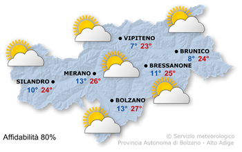 Carta meteorologica per oggi